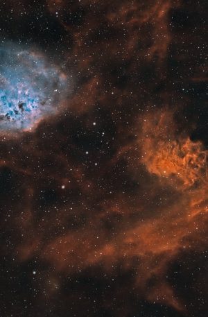 IC410 et IC405 :  la nébuleuse du Têtard et la nébuleuse de l&rsquo;Etoile Flamboyante