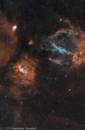 Ensemble de nébuleuses : NGC7635, NGC7538, NGC7510 et M52